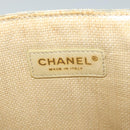 CHANEL Camelia Chain Tote Bag Straw Beige CC Auth 122907-18