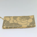 CHANEL Camelia Chain Tote Bag Straw Beige CC Auth 122907-20
