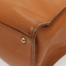 CHANEL Shoulder Bag Caviar Skin Brown Gold CC Auth 122913-17