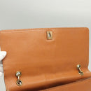 CHANEL Shoulder Bag Caviar Skin Brown Gold CC Auth 122913-19