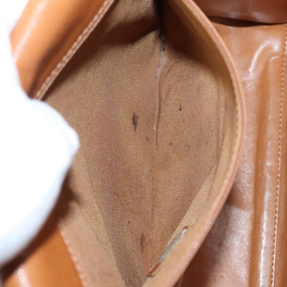 CHANEL Shoulder Bag Caviar Skin Brown Gold CC Auth 122913