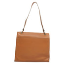 CHANEL Shoulder Bag Caviar Skin Brown Gold CC Auth 122913-2