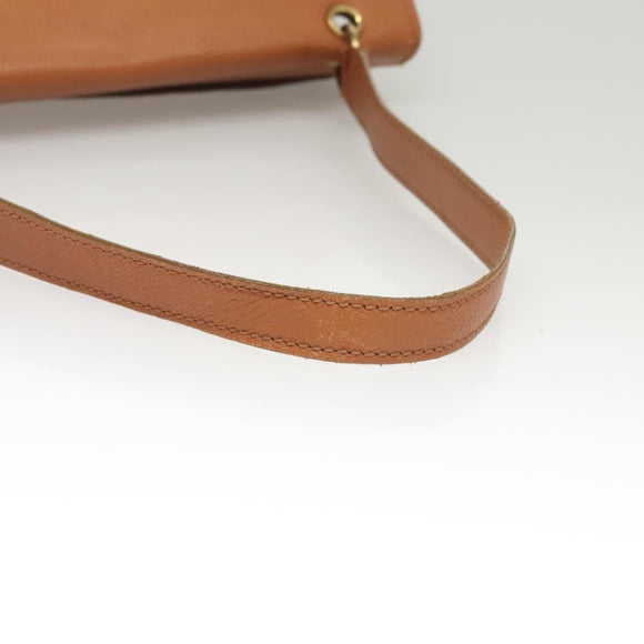 CHANEL Shoulder Bag Caviar Skin Brown Gold CC Auth 122913