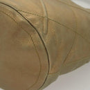 Salvatore Ferragamo Hand Bag Suede Gold Silver Auth 122919-14