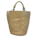 Salvatore Ferragamo Hand Bag Suede Gold Silver Auth 122919-1