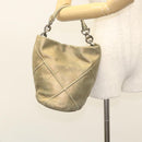Salvatore Ferragamo Hand Bag Suede Gold Silver Auth 122919-22