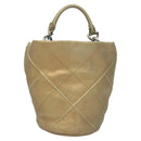 Salvatore Ferragamo Hand Bag Suede Gold Silver Auth 122919-13