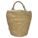 Salvatore Ferragamo Hand Bag Suede Gold Silver Auth 122919-2