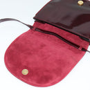 Salvatore Ferragamo Vala Shoulder Bag Patent leather Bordeaux Gold Auth 122920-10