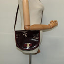 Salvatore Ferragamo Vala Shoulder Bag Patent leather Bordeaux Gold Auth 122920-21