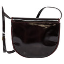 Salvatore Ferragamo Vala Shoulder Bag Patent leather Bordeaux Gold Auth 122920-2