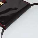 Salvatore Ferragamo Vala Shoulder Bag Patent leather Bordeaux Gold Auth 122920-6