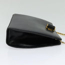 Salvatore Ferragamo Chain Shoulder Bag Leather Black Gold Auth 122921-4