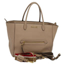 Miu Miu Tote Bag Leather 2way Beige Gold Auth 122923-1