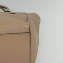 Miu Miu Tote Bag Leather 2way Beige Gold Auth 122923-14
