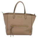 Miu Miu Tote Bag Leather 2way Beige Gold Auth 122923-13