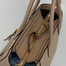 Miu Miu Tote Bag Leather 2way Beige Gold Auth 122923-6