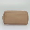 Miu Miu Tote Bag Leather 2way Beige Gold Auth 122923-5