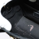 VERSACE Hand Bag Patent leather 2way Black Gold Auth 122926-20