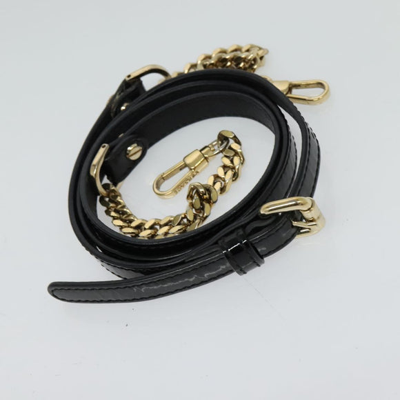 VERSACE Hand Bag Patent leather 2way Black Gold Auth 122926