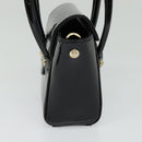 VERSACE Hand Bag Patent leather 2way Black Gold Auth 122926-3