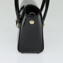 VERSACE Hand Bag Patent leather 2way Black Gold Auth 122926-4