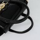 VERSACE Hand Bag Patent leather 2way Black Gold Auth 122926-7