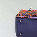 Christian Dior Lady Dior Canage Hand Bag Leather 2way Purple Silver Auth 122927-9