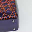Christian Dior Lady Dior Canage Hand Bag Leather 2way Purple Silver Auth 122927-16