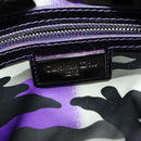 Christian Dior Lady Dior Canage Hand Bag Leather 2way Purple Silver Auth 122927-17