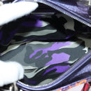Christian Dior Lady Dior Canage Hand Bag Leather 2way Purple Silver Auth 122927-10