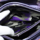 Christian Dior Lady Dior Canage Hand Bag Leather 2way Purple Silver Auth 122927-11