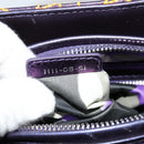 Christian Dior Lady Dior Canage Hand Bag Leather 2way Purple Silver Auth 122927-12