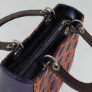 Christian Dior Lady Dior Canage Hand Bag Leather 2way Purple Silver Auth 122927-6
