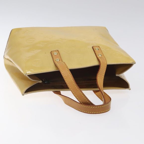 LOUIS VUITTON Monogram Vernis Reade PM Hand Bag Beige M91334 LV Auth 122936