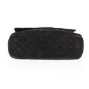 CHANEL Matelasse Shoulder Bag Suede Black Gold CC Auth 122942-10