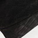CHANEL Matelasse Shoulder Bag Suede Black Gold CC Auth 122942-11