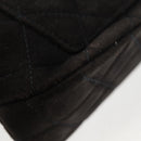 CHANEL Matelasse Shoulder Bag Suede Black Gold CC Auth 122942-13