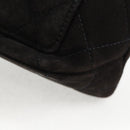 CHANEL Matelasse Shoulder Bag Suede Black Gold CC Auth 122942-14