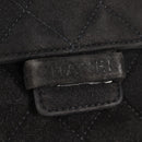 CHANEL Matelasse Shoulder Bag Suede Black Gold CC Auth 122942-15