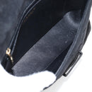 CHANEL Matelasse Shoulder Bag Suede Black Gold CC Auth 122942-18