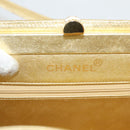 CHANEL Matelasse Hand Bag Lamb Skin Gold Tone CC Auth 122943-15