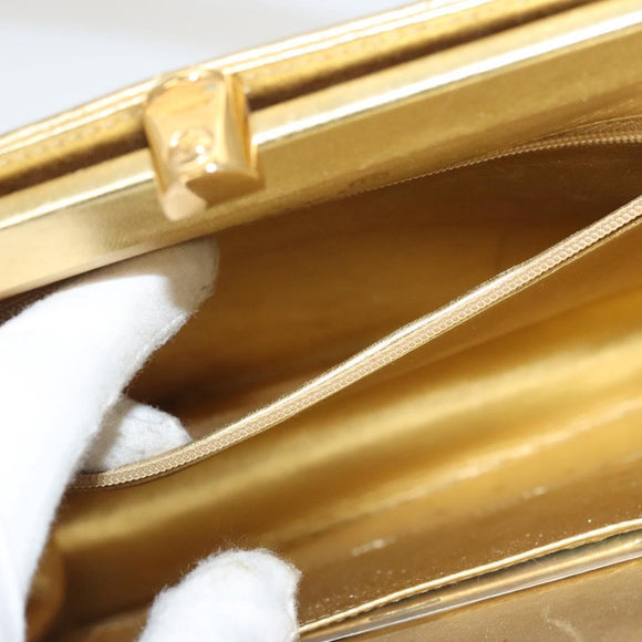 CHANEL Matelasse Hand Bag Lamb Skin Gold Tone CC Auth 122943