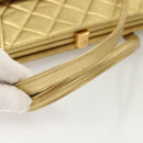 CHANEL Matelasse Hand Bag Lamb Skin Gold Tone CC Auth 122943-7