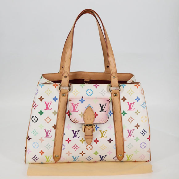 LOUIS VUITTON Monogram Multicolor Aurelia MM Tote Bag White M40094 Auth 122956M
