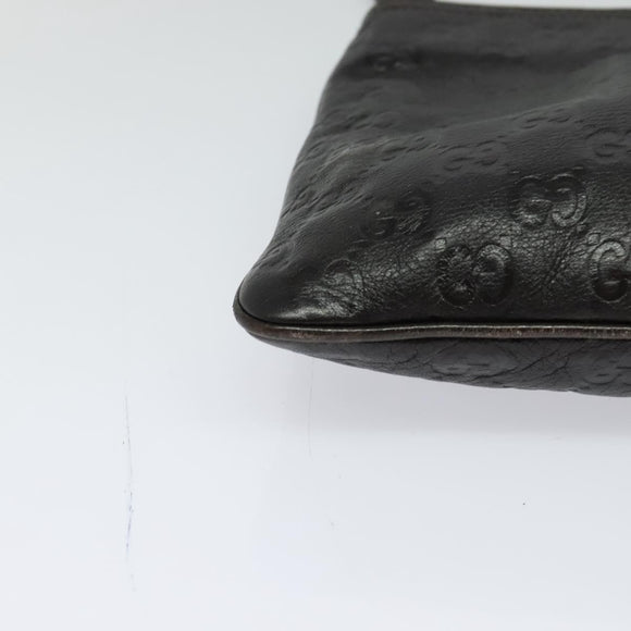 GUCCI GG Canvas Guccissima Bag Leather Dark Brown Gold 201538 Auth 122959