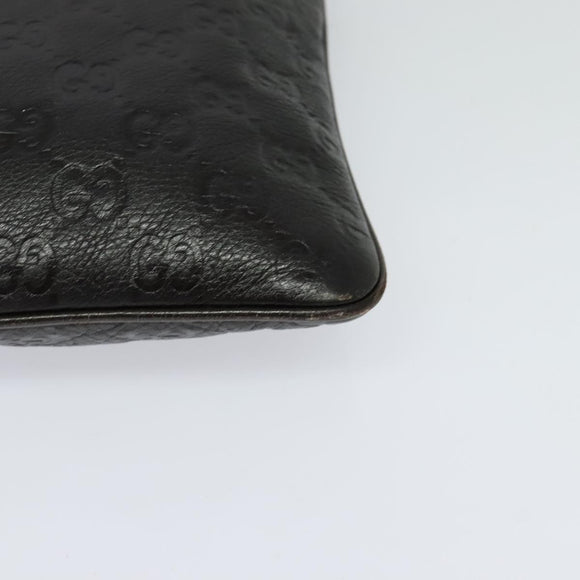 GUCCI GG Canvas Guccissima Bag Leather Dark Brown Gold 201538 Auth 122959