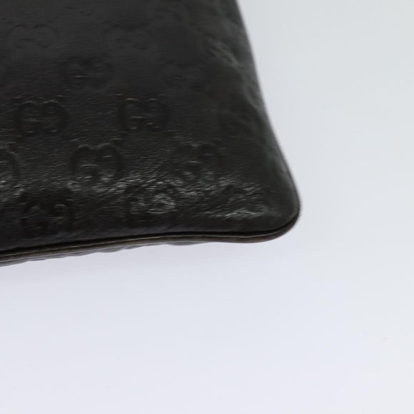 GUCCI GG Canvas Guccissima Bag Leather Dark Brown Gold 201538 Auth 122959