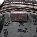GUCCI GG Canvas Guccissima Bag Leather Dark Brown Gold 201538 Auth 122959-17