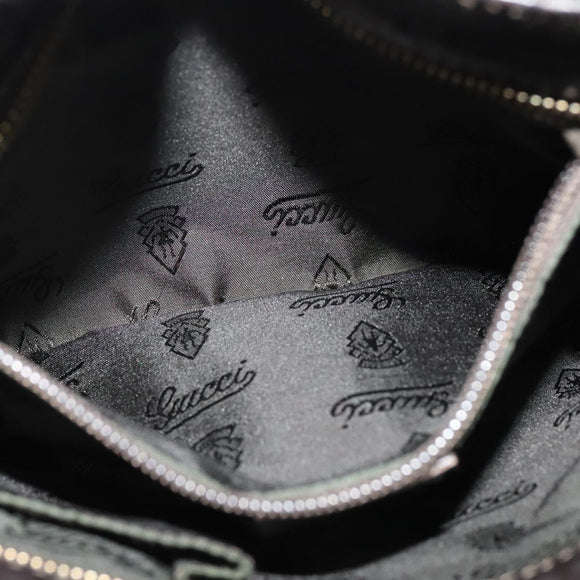 GUCCI GG Canvas Guccissima Bag Leather Dark Brown Gold 201538 Auth 122959